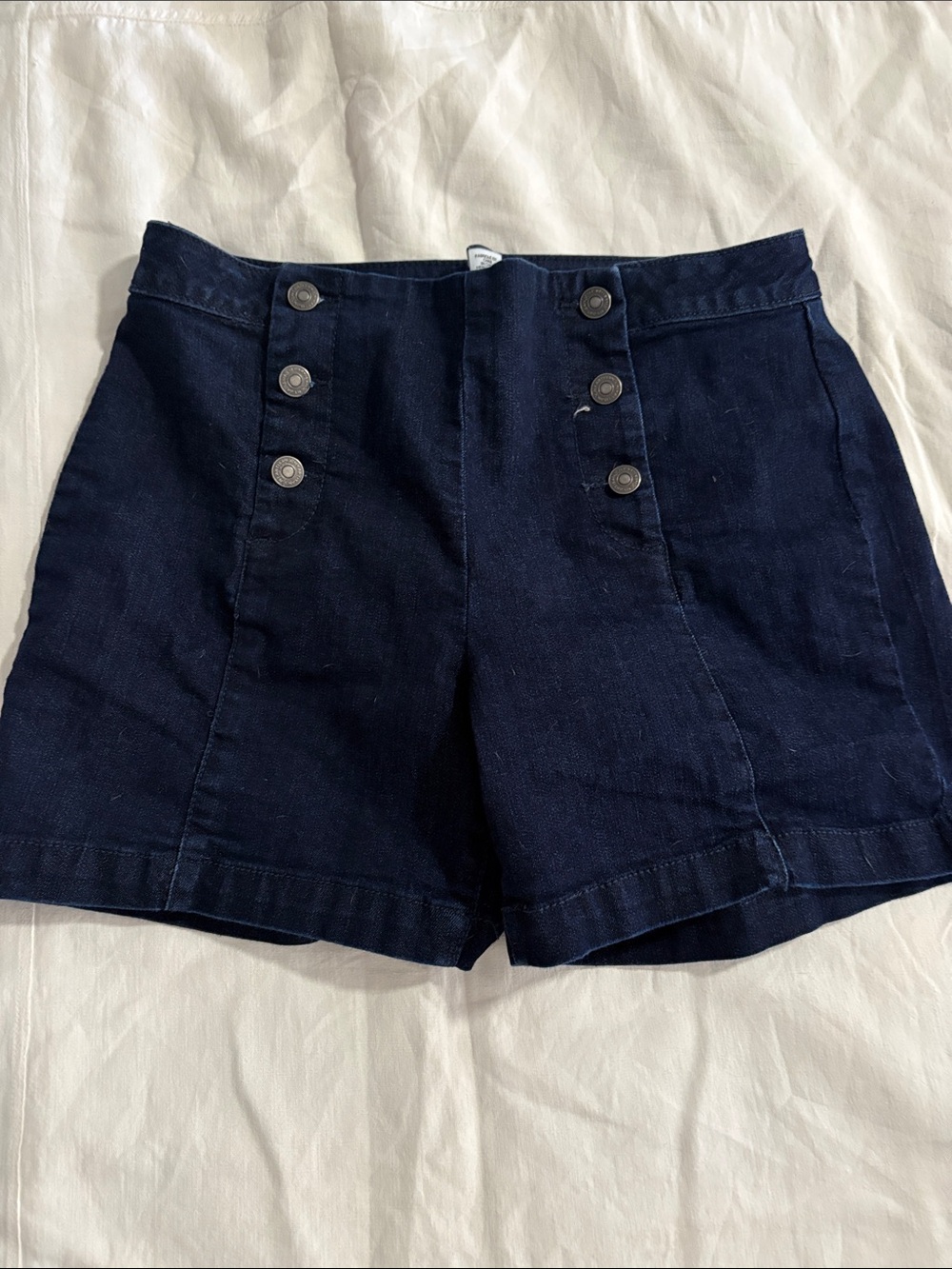 High-Rise Navy Sailor Shorts